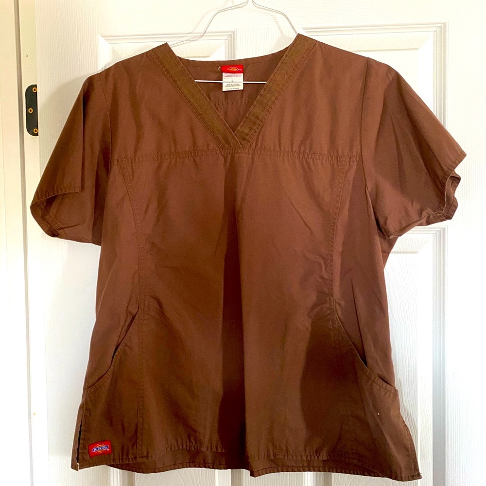 EUC dickies brown scrubs size large